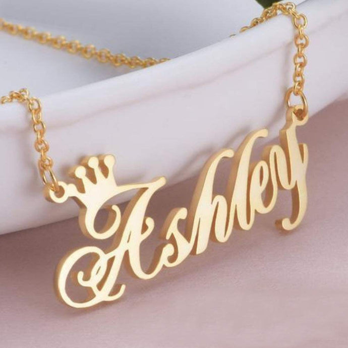 Custom Name Necklace With Crown